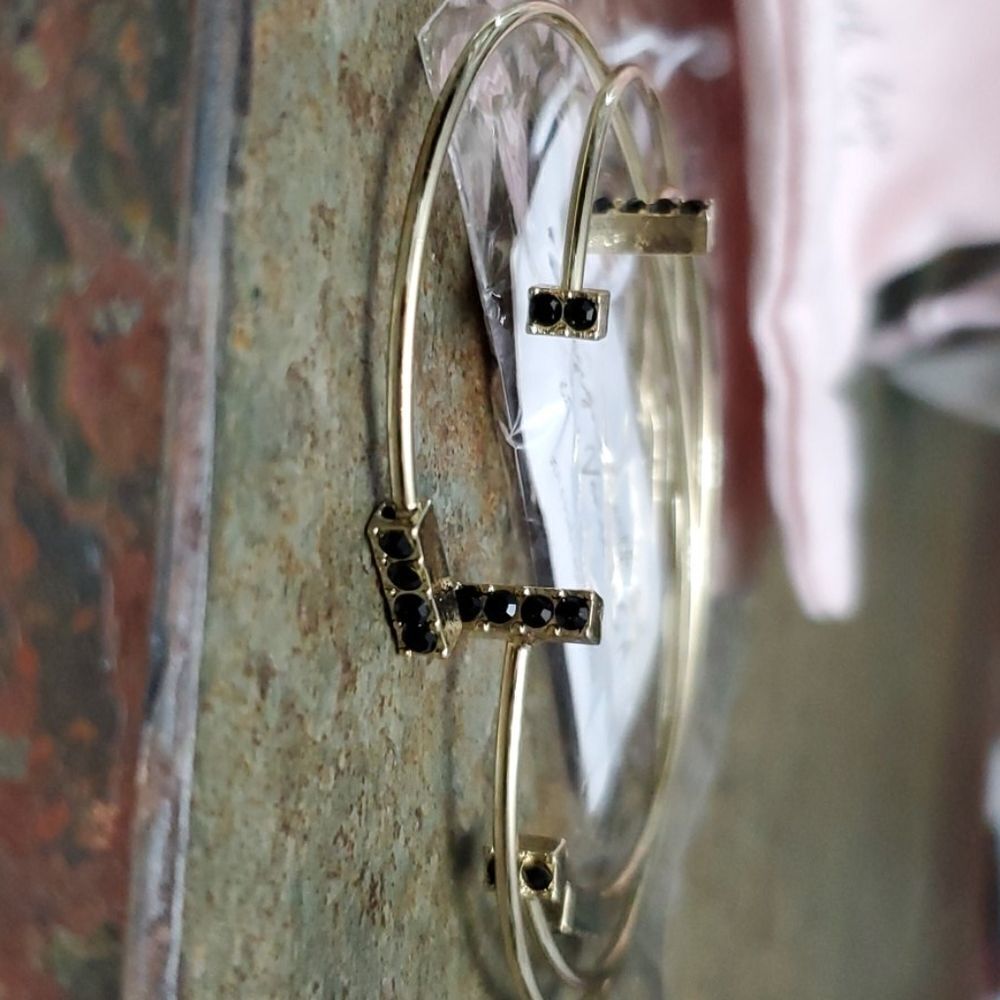 Pave Cuff bracelets 14K Gold & Black by Jules Smith Designs Venice Beach CA NEW - Picture 9 of 12